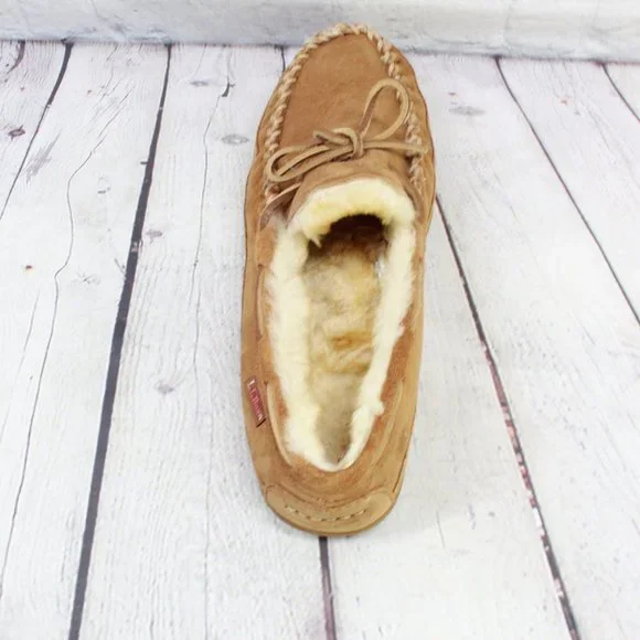LL BEAN Brown Suede Wicked Good Original Moccasin Slippers Size 10 M - Picture 6 of 9
